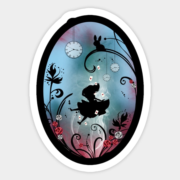 Alice in Wonderland - Rosebush Sticker by Magdalen